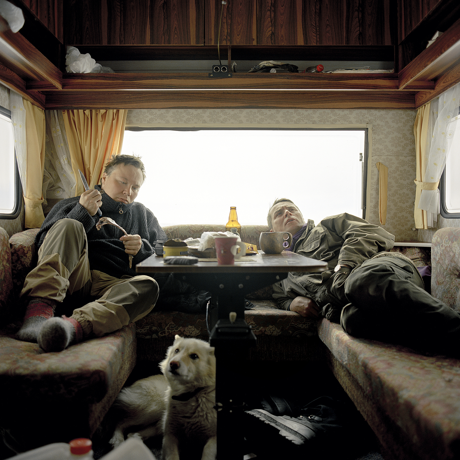 Relaxing in the trailer, 2005